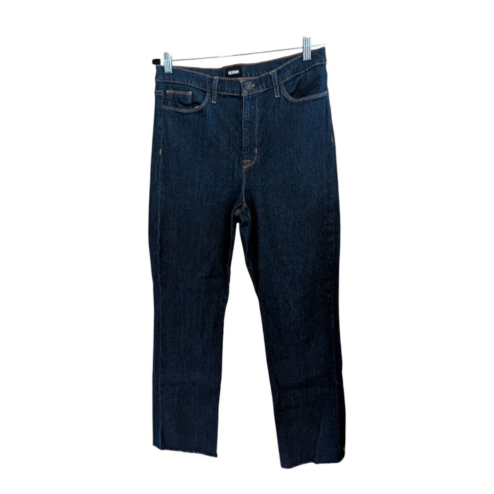 Revolve Hudson Jeans Zoeey High Rise DP Cuff Straight Distress Raw Hem Jeans 31